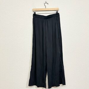 SOLID & STRIPED Milly Pants Black Elastic Waist High Rise Wide Leg NWOT